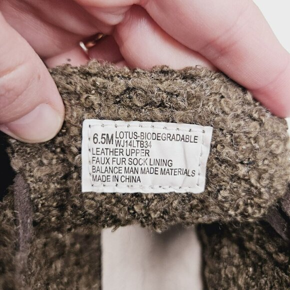 Jambu Eco Designs Lotus Mid Top Lace Up Biodegradable Brown Womens Faux Fur 6.5 - Picture 11 of 12